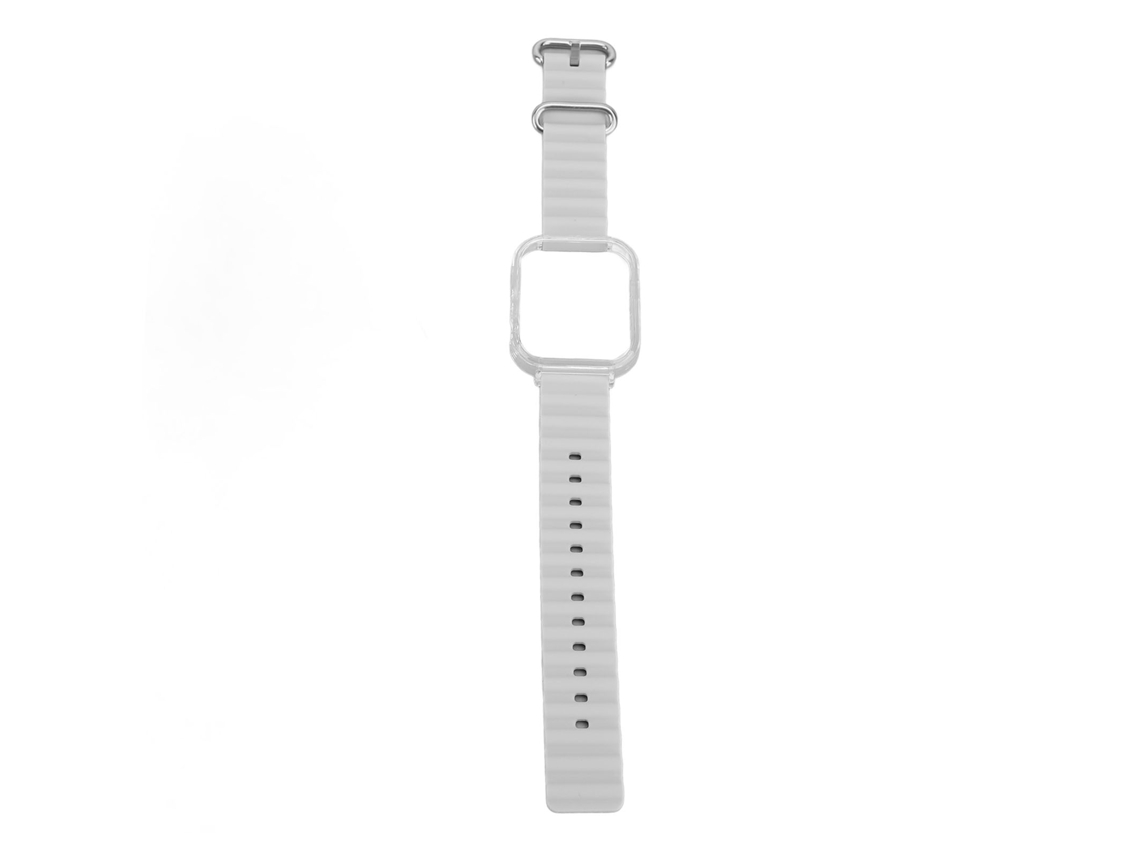 Pulseira de Silicone 2 em 1 com Capa Transparente Ajustável para Watch Fit 3 Cinza