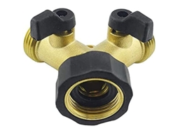 Conector De Mangueira De Jardim Em Latão Com 2 Válvulas De Liga/desliga
