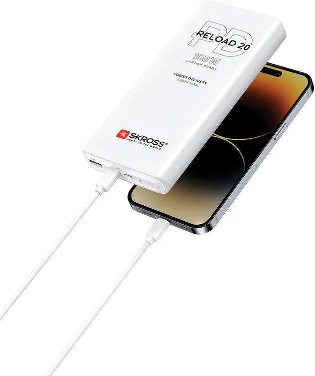 Powerbank SKROSS Reload 20 PD USB-C/USB-A 20000mAh (100W - Branco)