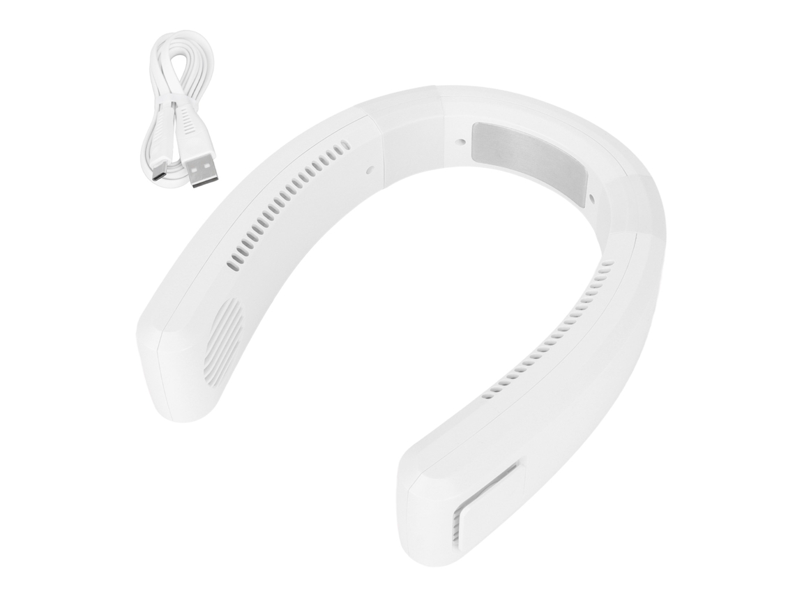 Ventilador de pescoço USB sem lâmina portátil 4000mAh 80 furos 4000-5500rpm branco S/MARCA