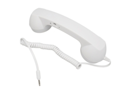 Ouvido fio retro anti radiação para celular e computador plug 3.5mm controle de volume branco Mali