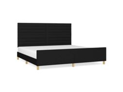 Bed Frame With Headboard, Bed Frames With Headboards Vidaxl Preto Tecido (200 X 200 Cm)