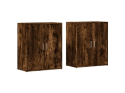 Conjunto de 2 aparadores Madeira Carvalho Smoked Derivatives MAISON EXCLUSIVE (60x31x70 cm)