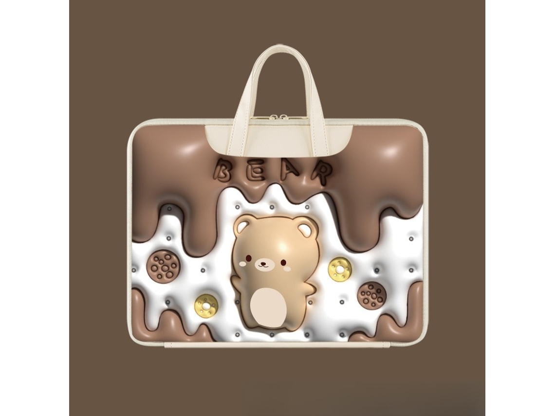 Capa universal para laptop HEXINYIGJLY de 14 polegadas, acolchoada, com forro sólido para Macbook, Dell, HP e Lenovo Ursinho Pooh | HEXINYIGJLY
