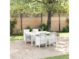 Vidaxl Conjunto De Jantar Para Jardim 5 Unid. Branco Rattan Polt