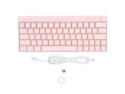 Aetheria teclado Mecânico Rosa 64 Teclas Rgb Sem Fio 3 Modos Layout Ergonômico Switch Vermelho