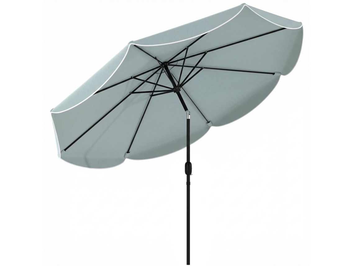 Guarda sol CHEZMOI de jardim, retangular duplo, 4 x 2,2 x 2,3 m, com manivela, creme