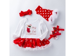 Conjunto de Saia Macacão de Bebê de Roupas de Natal 59Cm