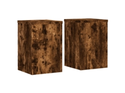 Conjunto 2 Suporte para plantas VIDAXL Marrom Madeira processada (25 x 25 x 35 cm)