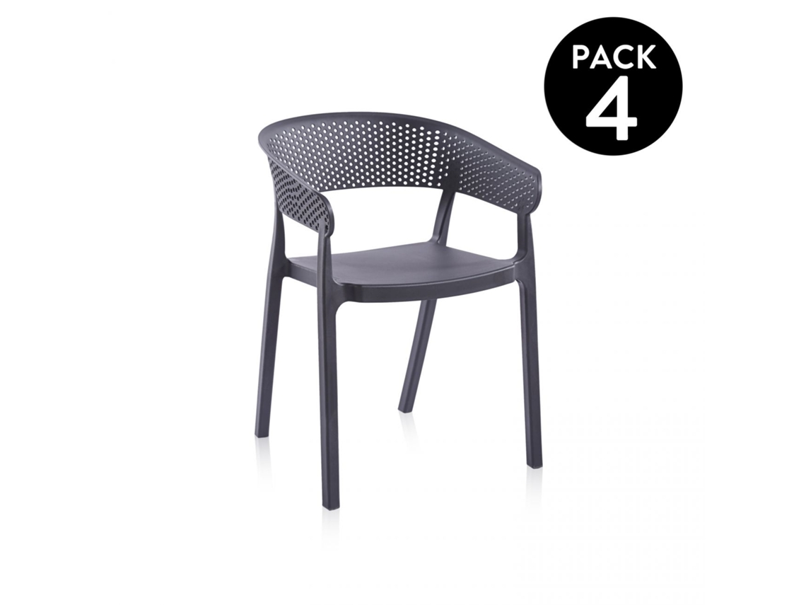 Pack 4 sillas de comedor Diza Antracite 54 x 73,5 x 50,5 cm