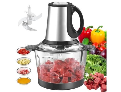 Hachoir Elétrico, 4 Lâminas De Aço Inoxidável, Liquidificador, Picador De Carne, 3 Velocidades (2l), Para Carne E Vegetais