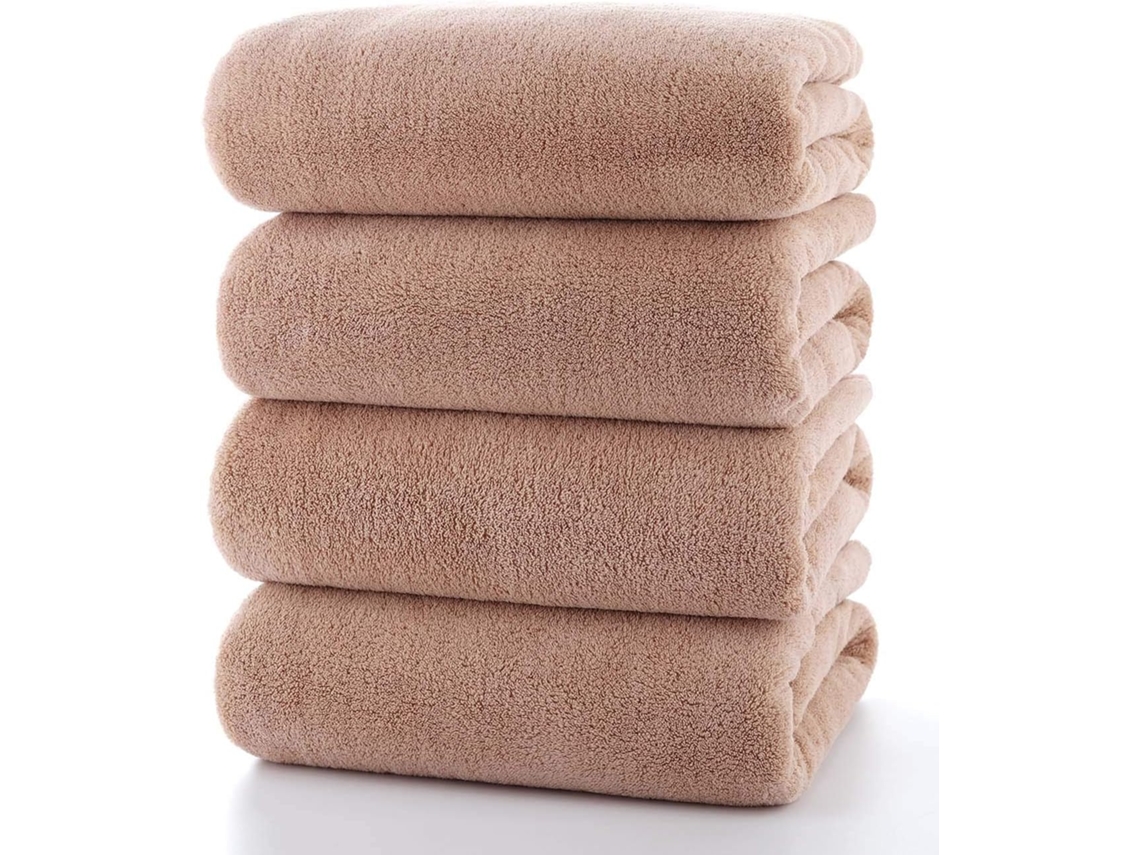 Conjunto de 4 Toalhas de Banho. Super Macias, Absorventes, Leves, de Secagem Rápida e Duráveis, Ideais para Academia AQUAFORGE