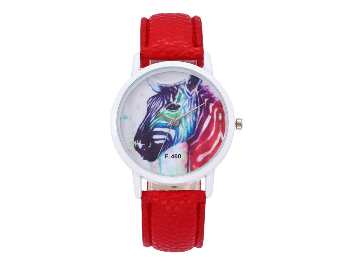 Reloj De Pulsera Para Mujer Estilo Moda Estudiante Con Movimiento De Cuarzo F-460a Rojo