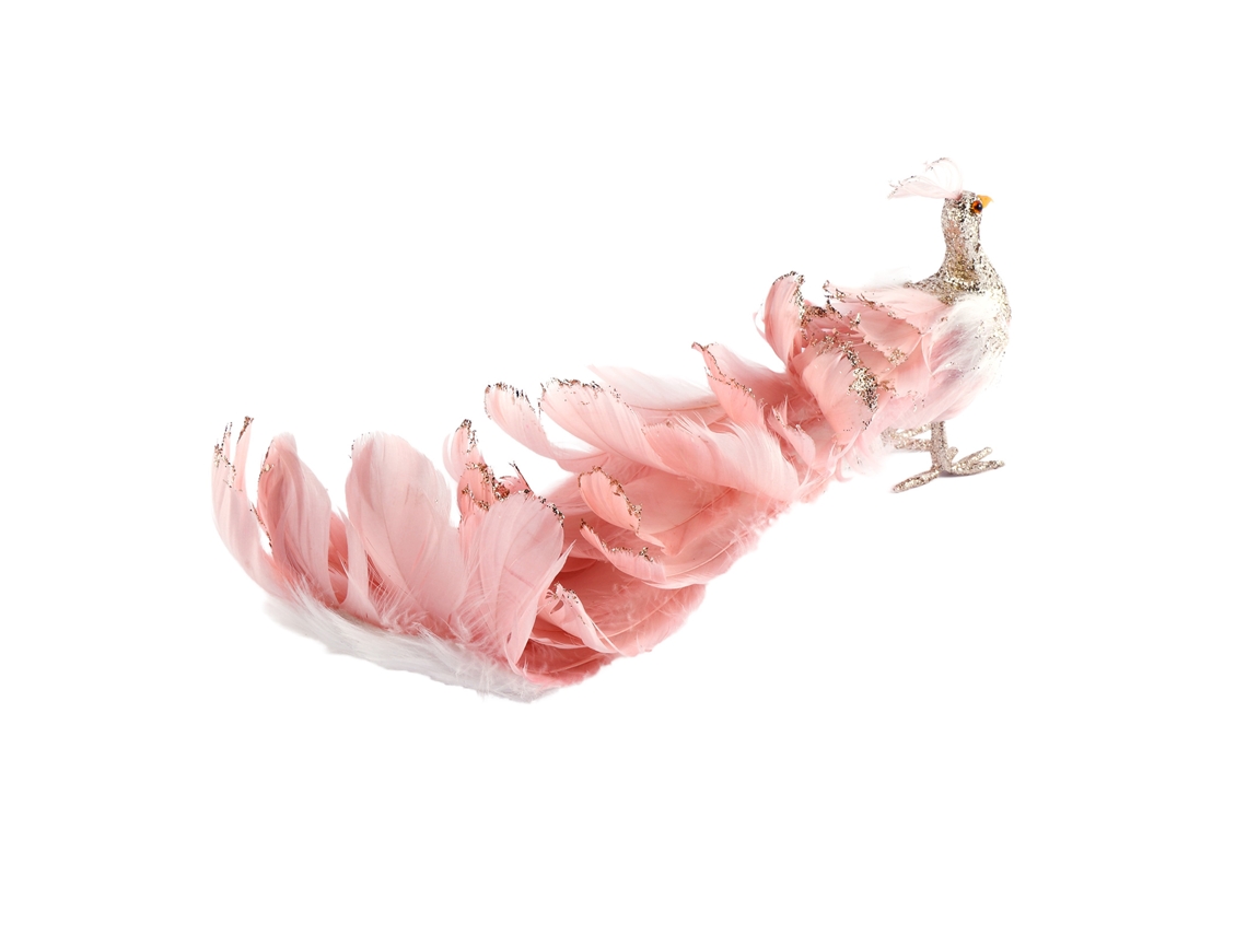 Laxiscreed Pena De Simulação Cor-de-rosa Com Ilustração E Haste - 37×12×13cm