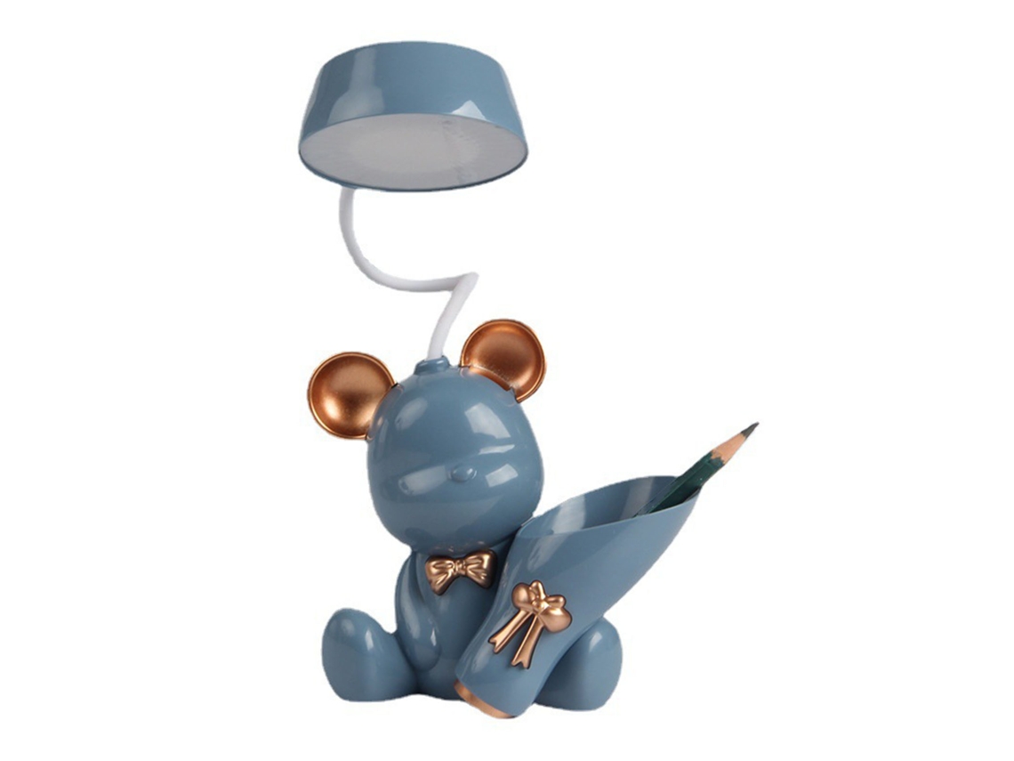 2026 luz de Mesa com Caneta Multifuncional Carregamento Usb Aparência Cartunesca Cor Azul