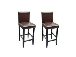 Bancos de Bar 2 Pcs Couro Artificial Castanho escuro MAISON EXCLUSIVE
