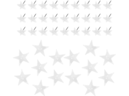Conjunto De 50 Tachinhas Em Formato Estrela 5 Pontas Da Homoyoyo Para Quadros Cortiça E Tecido, Brancas, Feitas De