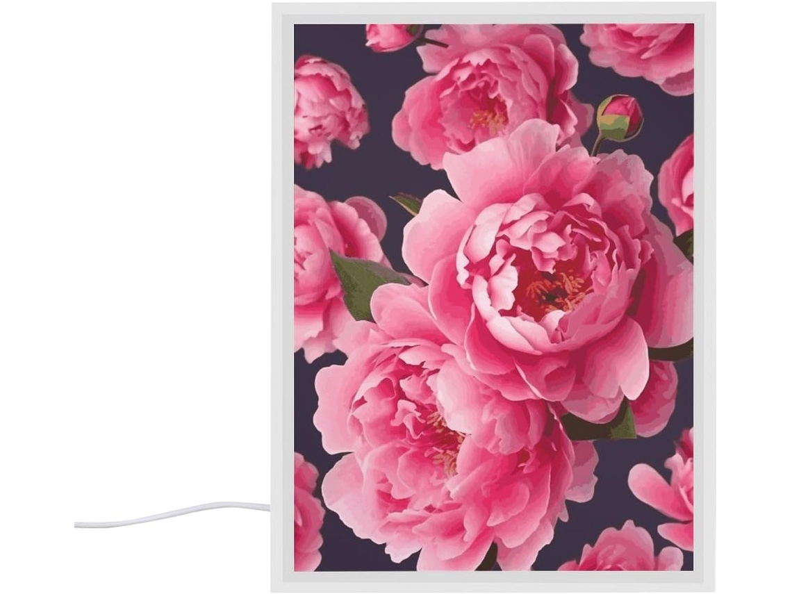 Luminária de mesa com design de flor de peônia, ideal para quarto, sala de estar, escrivaninha e mesa de computador.