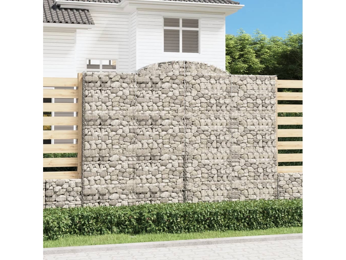 Vidaxl Cestos Gabião Arqueados 7pcs 300x50x220/240cm Ferro Galvanizado