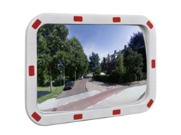 Convex Espelho De Trânsito Retangular 40 X 60 Cm Com Refletores