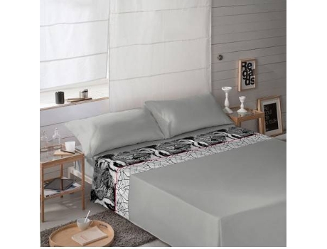 Conjunto de Lençois EUROMODA Aydin (Cinzento - Algodão - 90 cm)