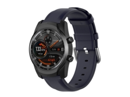 Bracelete de Smartwatch para Ticwatch Pro 2020 pulseira de couro de 22 mm com fivela de cauda redonda (azul marinho)