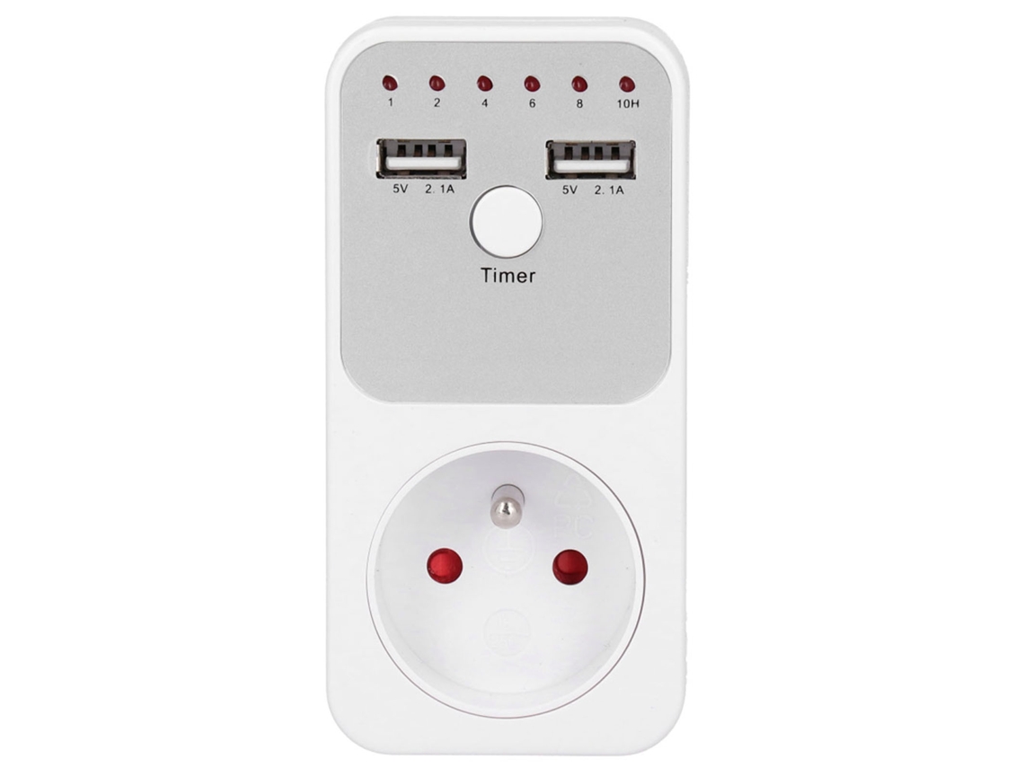 Laxiscreed Tomada Temporizadora Usb Com Controlo De Contagem Regressiva E Compatível Com Várias Voltagens