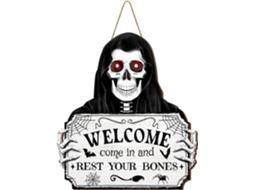 Placa De Boas-vindas De Halloween, Enfeite Festivo De Madeira Para Pendurar |