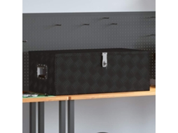 Vidaxl Caixa De Arrumação 90x47x33,5 Cm Alumínio Preto