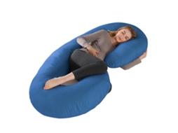 Almofada para Grávidas, Travesseiro para Gestantes em Formato de C, Alivia Dores nas Costas e Pescoço Gravidez SPQMENT (150x80cm azul Escuro)