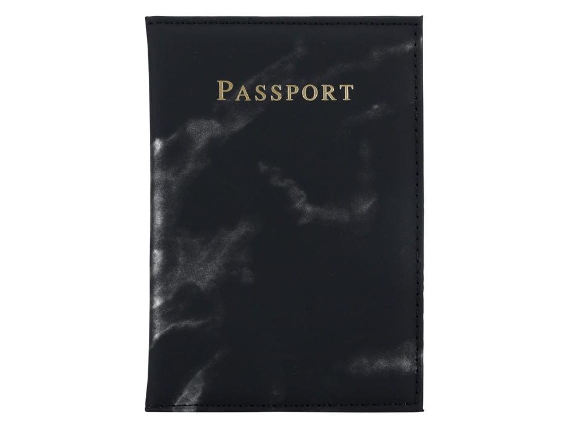 Conjunto De 2 Porta, Passaportes E Porta, Documentos Em Imitação De Couro Com Estampa Mármore Preto. Cor: Preto
