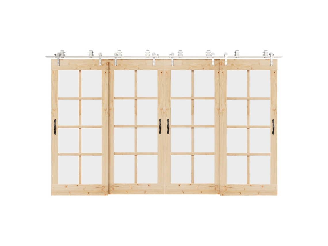 Vidaxl Kit Ferragens P/ Porta Deslizante 366cm Aço Inoxidável Prateado