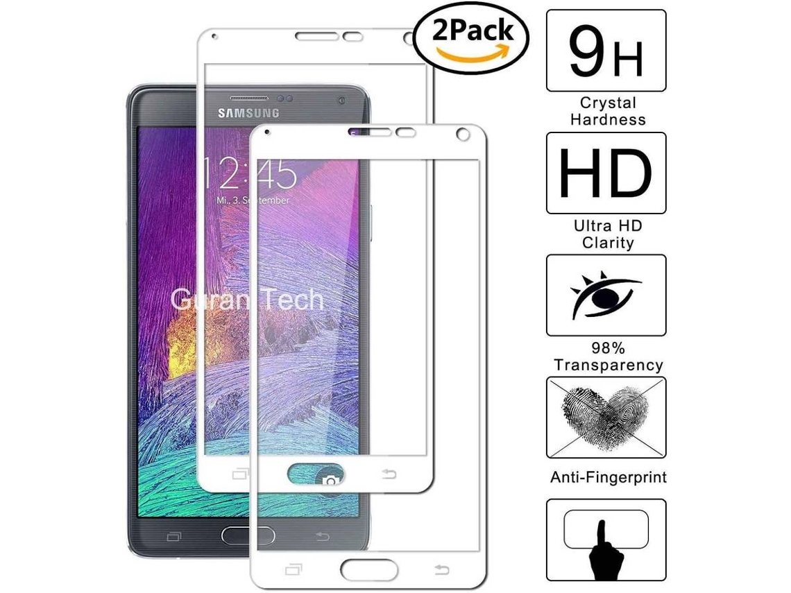 Película Vidro Temperado Samsung Galaxy Note 4 HONGWE. Cobertura Completa Branco
