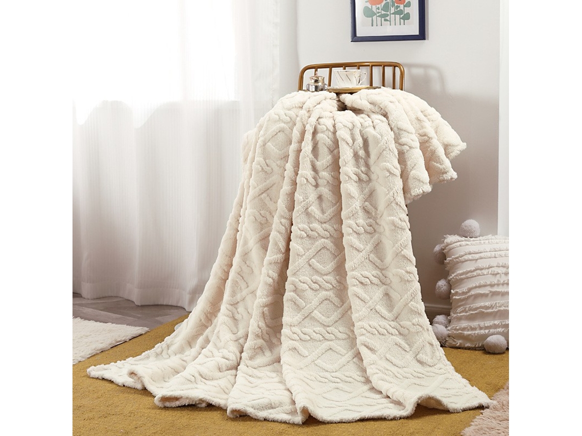 Manta De Tafetá Para Sofá, Cama, Toque Super Suave E Decoração Aconchegante Para O Outono E Inverno.100x150cm Bege Hexinyigjly