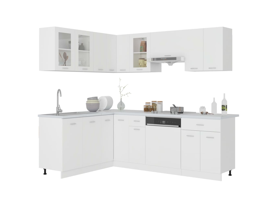 Kitchen Cabinet Set, Kitchen Cabinet Sets Vidaxl Branco Madeira Processada (n/a)
