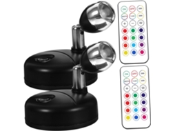 Luminária noturna com controle remoto, conjunto com 2 unidades.