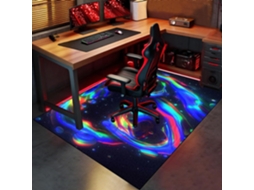 Tapete Cadeira Piso Escritório Protetor Antiderrapante 80 X 160 Cm Madeira Gamer, Escritório, Madeira,