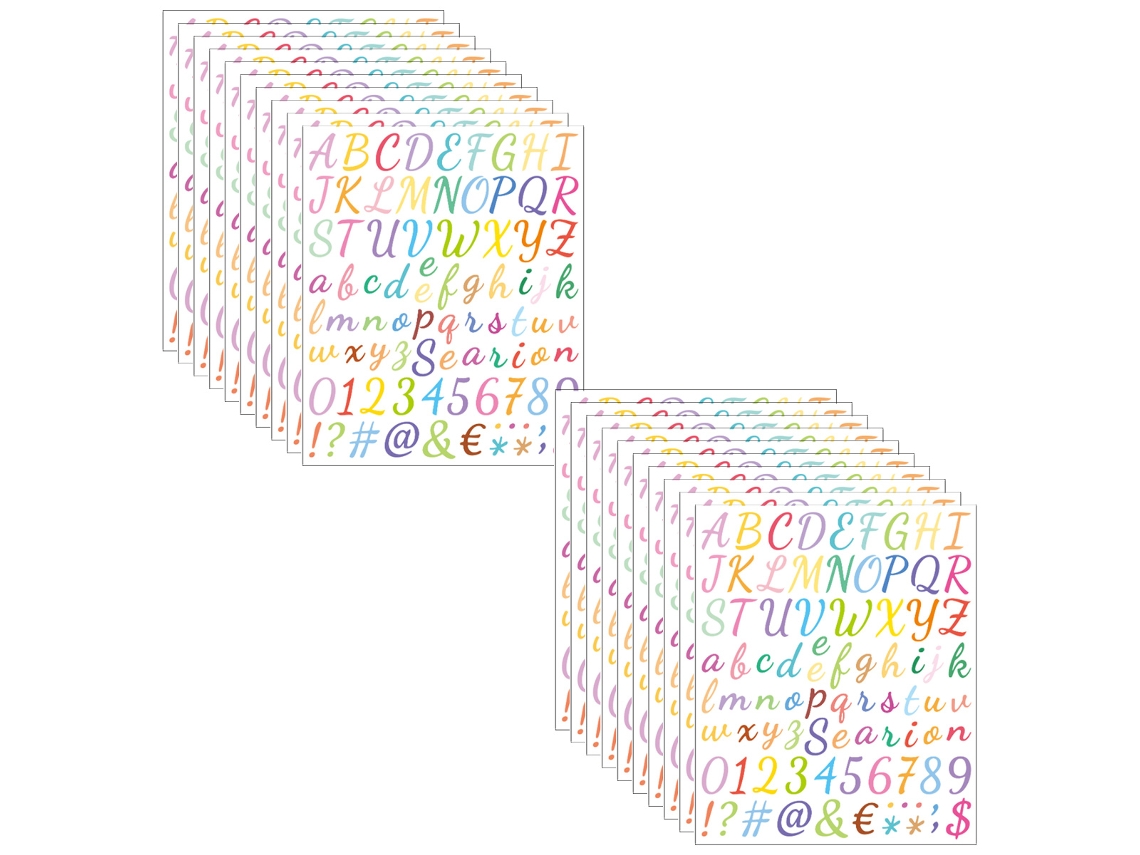 Folhas De Adesivos Coloridos Com Letras Alfabeto Colorido Autoadesivo Estilo 2 ZMDECQNA