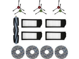 Conjunto de Acessórios Substituição para Aspirador Robô Ecovacs Deebot T20 Omni T10 X1 Turbo Plus BRILVIBERA (15 Peças)