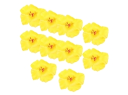 Flores Artificiais de Hibisco Amarelo para Decoração, 10 Unidades, em Eva. AQUAFORGE