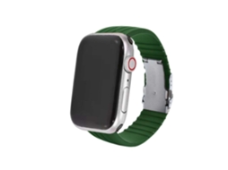 Bracelete Silicone Stripe Adaptável Apple Watch Series 6 44Mm Verde