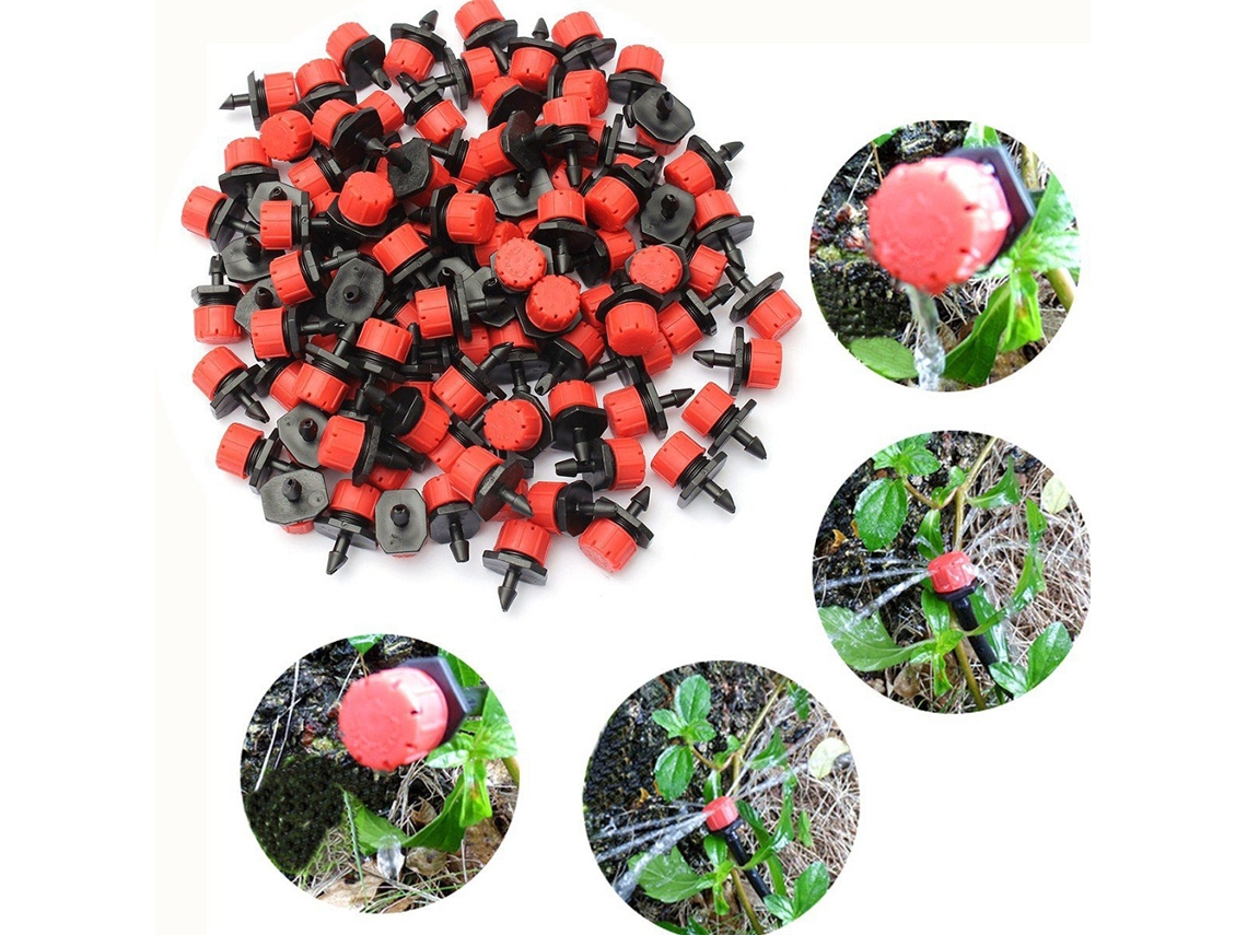 Microaspersor Regulável Vermelho 30 Unidades, Gotejador De Irrigação Para Jardim, Horta E Vasos De Plantas Domésticas