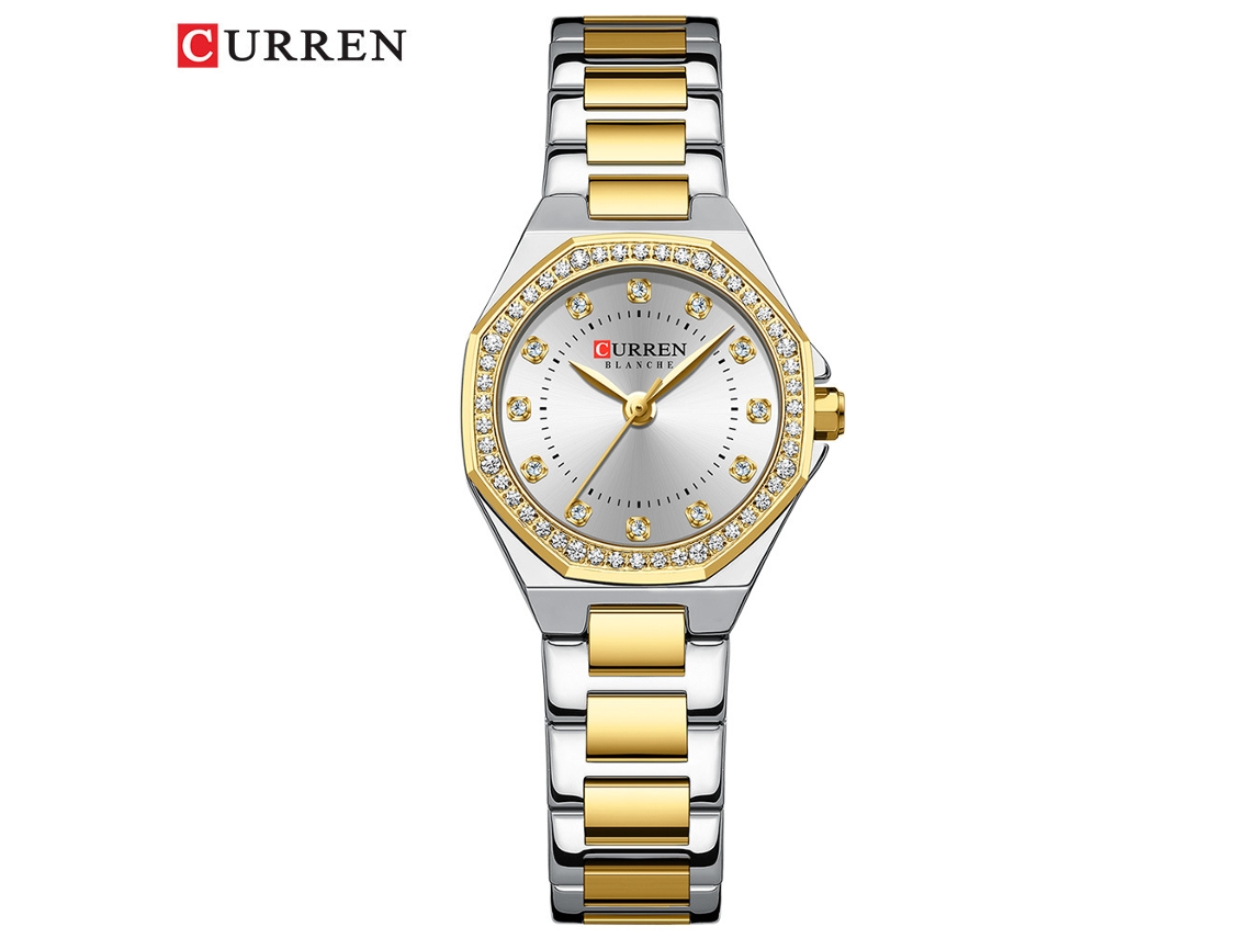 Relógio Feminino Elegante Com Strass, Mostrador Octogonal E À Prova D'água.