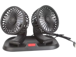Ventilador De Carro Com Cabeça Dupla E Rotação 360°, Alimentado Por Usb