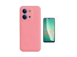 Kit Película Hydrogel Frente Capa Silicone Líquido Phonecare Para Xiaomi Poco C85 - Rosa