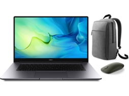 Pack Portátil HUAWEI Matebook D15 BohrD-WFE9A (15'' - Intel Core i7-1165G7 - RAM: 16 GB - 512 GB SSD PCIe - Intel Iris Xe Graphics) + Mochila + Rato