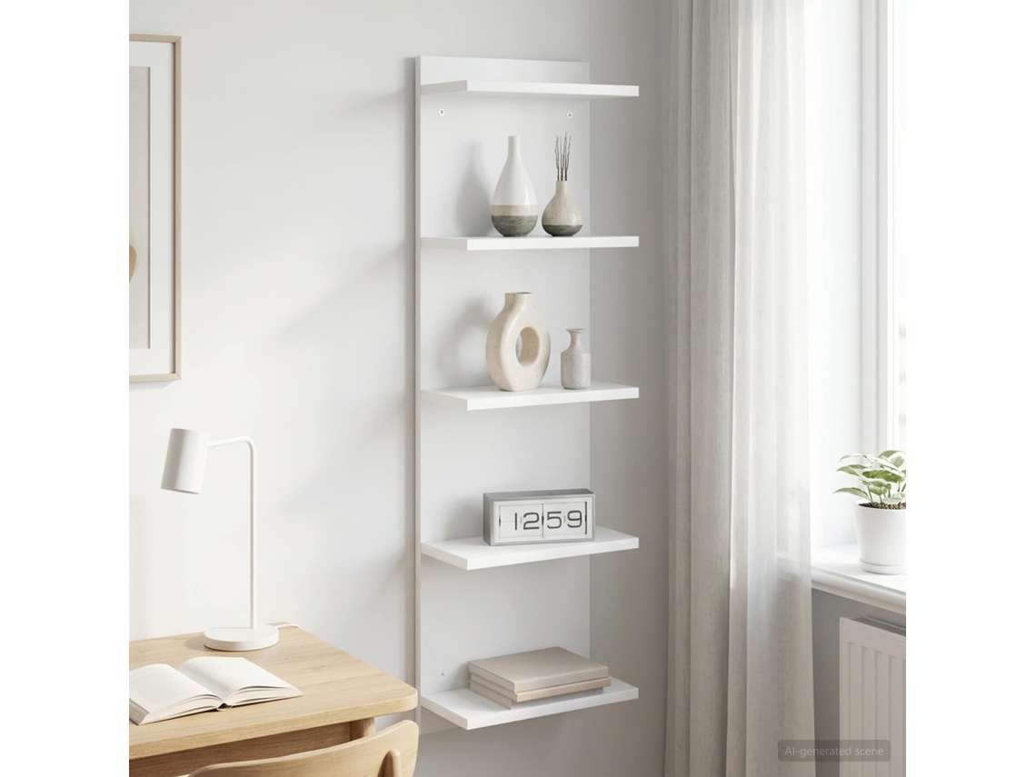 Vidaxl Prateleira De Parede Branco 30 X 15 X 100 Cm