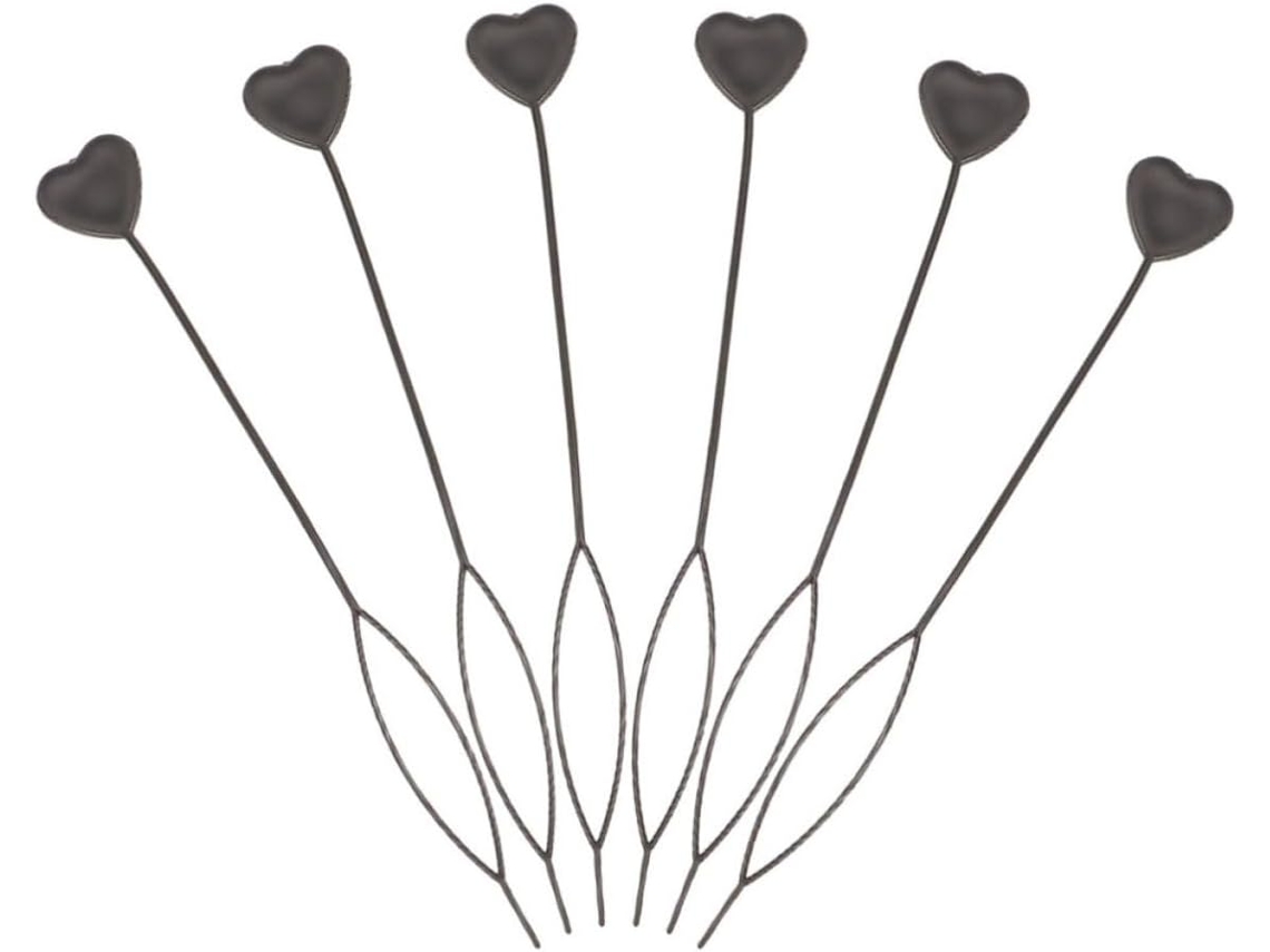 Conjunto de 6 peças de ferramentas em formato de coração, ferramentas de plástico preto, para máquinas de costura francesas e acessórios.