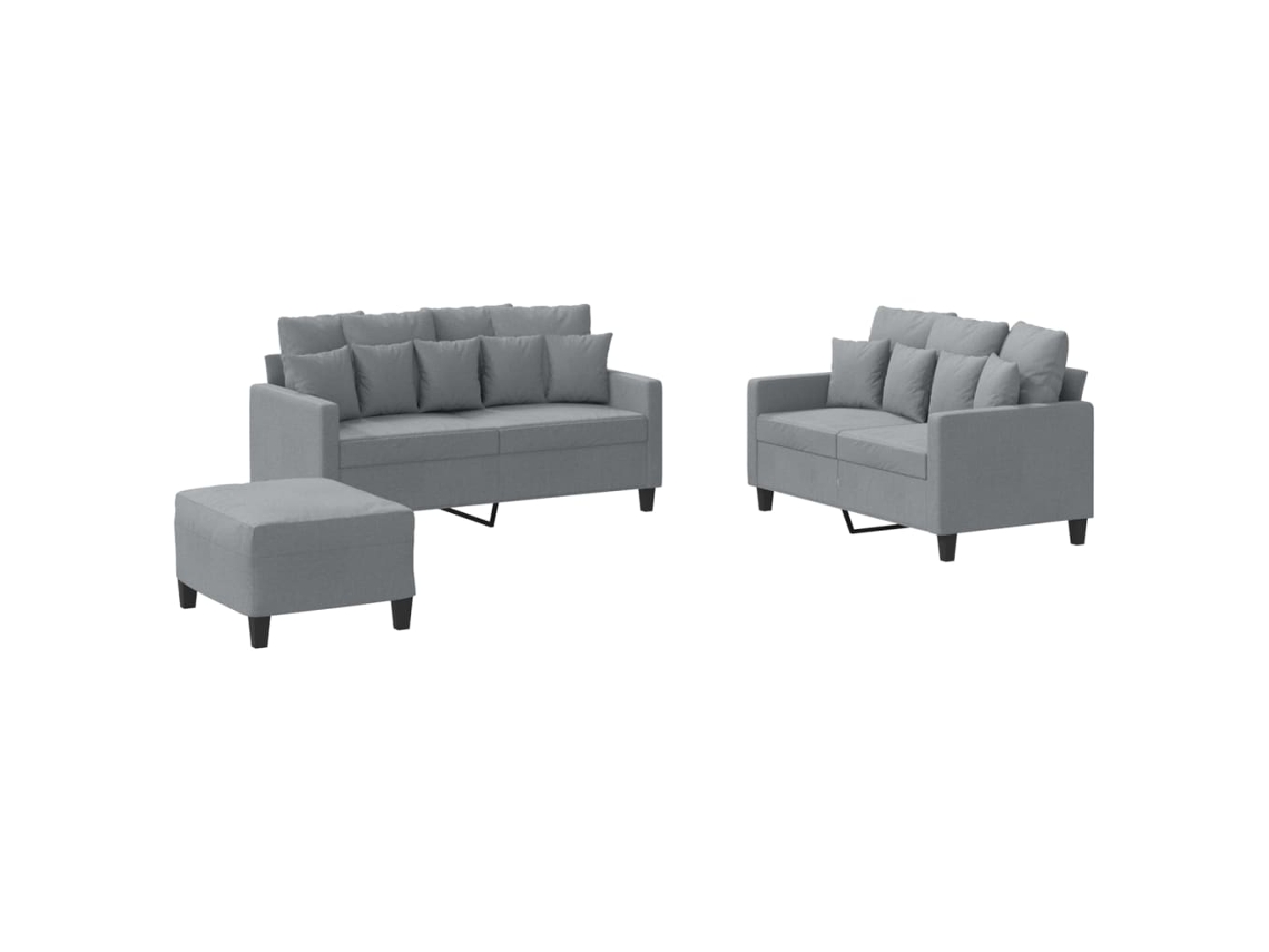 Sofa Set, Sofa Sets Vidaxl Cinzeto Tecido (n/a)