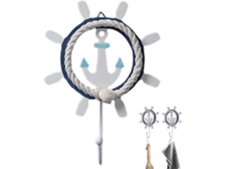 Ganchos De Parede Rústicos Com Tema Náutico E Mediterrâneo, Decorativos.